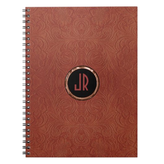 Carnet Conception Florale en daim Brown monogramme (Devant)
