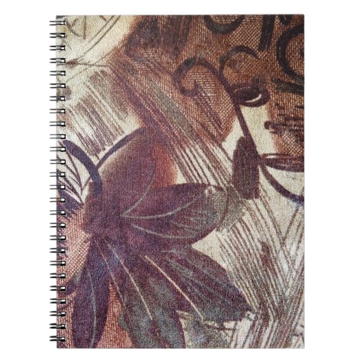 Carnet Conception florale marron abstraite 1 (Devant)