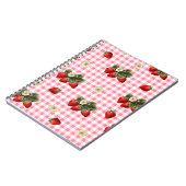 Carnet Conception fraise sur rouge en vichy simple (Côté gauche)