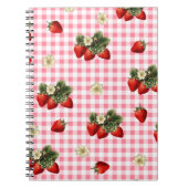 Carnet Conception fraise sur rouge en vichy simple (Devant)