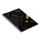 Carnet Conception géométrique abstraite noire et or (Côté Droit)