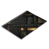 Carnet Conception géométrique abstraite noire et or (Côté gauche)