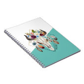 Carnet Conception géométrique de crâne de taureau fleurs  (Côté Droit)