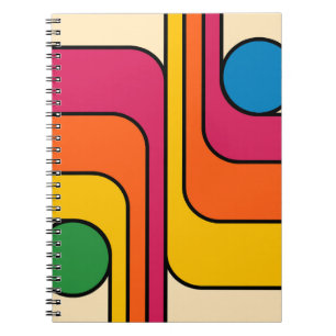 Carnet Conception géométrique de style rétro années 70 Mo