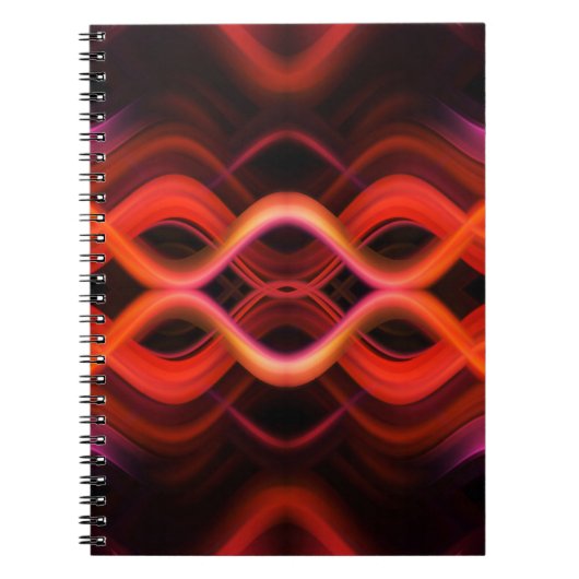 Carnet Conception géométrique des lignes ondulées rouges. (Devant)