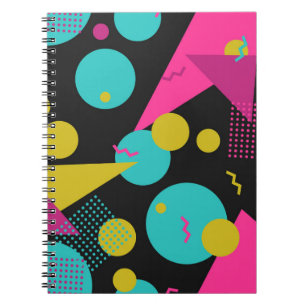 Carnet Conception géométrique Memphis des années 80 rétro
