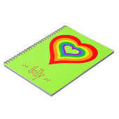 Carnet Conception graphique de coeur doux d'arc-en-ciel (Côté gauche)