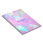 Carnet Conception iridescente sarcelle et rose, nom en éc (Côté Droit)