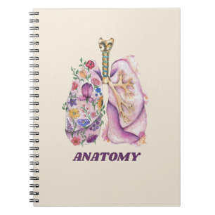 Carnet Conception médicale à l'aquarelle d'anatomie pulmo