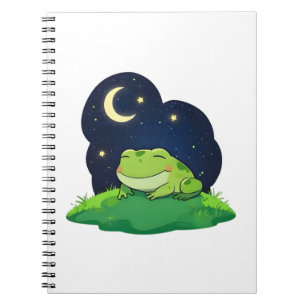 Carnet Conception mignonne de grenouille regardant les ét