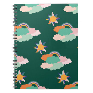Carnet Conception motif transparente avec nuages colorés