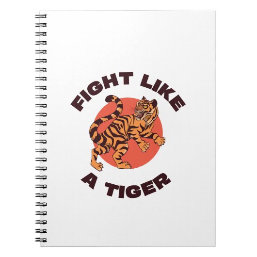 Carnet Conception Motivationnelle Combattre Comme un Tigr (Devant)