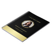 Carnet Conception noir et or, logo ou photo dans un cercl (Côté gauche)