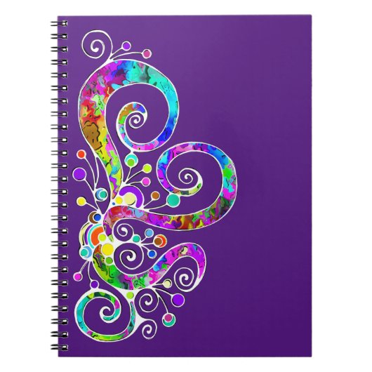 Carnet Conception peinte à la main de cœur en spirale 2 (Devant)