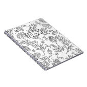 Carnet Conception personnalisée de feuillage noir blanc A (Côté Droit)