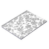 Carnet Conception personnalisée de feuillage noir blanc A (Côté gauche)