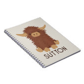 Carnet Conception personnalisée de vache Highland mignonn (Côté Droit)