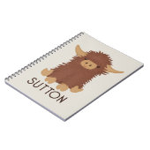 Carnet Conception personnalisée de vache Highland mignonn (Côté gauche)