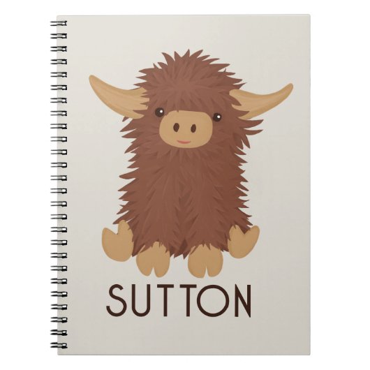 Carnet Conception personnalisée de vache Highland mignonn (Devant)