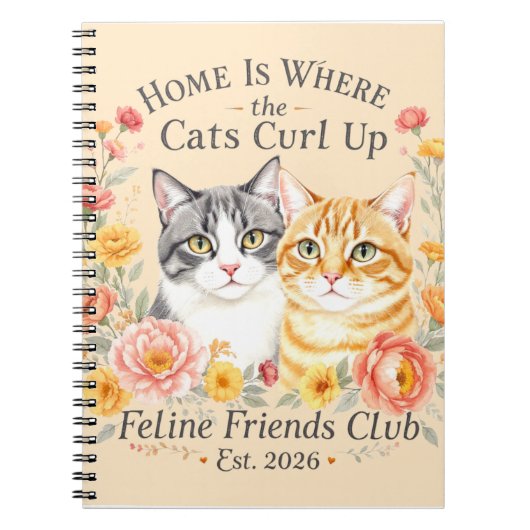 Carnet Conception pour les amoureux des chats tabby gris (Devant)