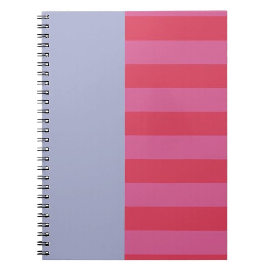 Carnet Conception rayée rose et bleu glace lumineuse et g (Devant)