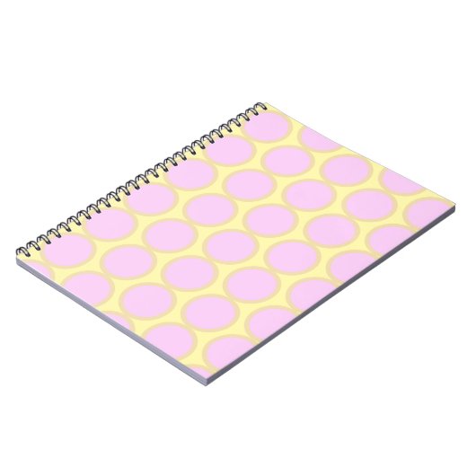 Carnet Conception Rose & Jaune Points Rétro (Côté gauche)