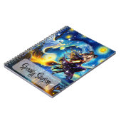 Carnet Conception sorcière de nuit étoilée pour Halloween (Côté gauche)