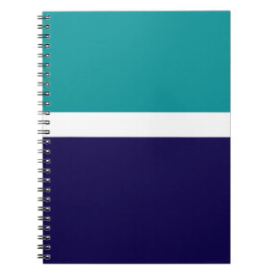Carnet Conception turquoise de blocs de couleur bleu blan