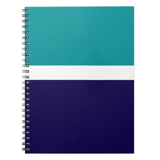 Carnet Conception turquoise de blocs de couleur bleu blan (Devant)