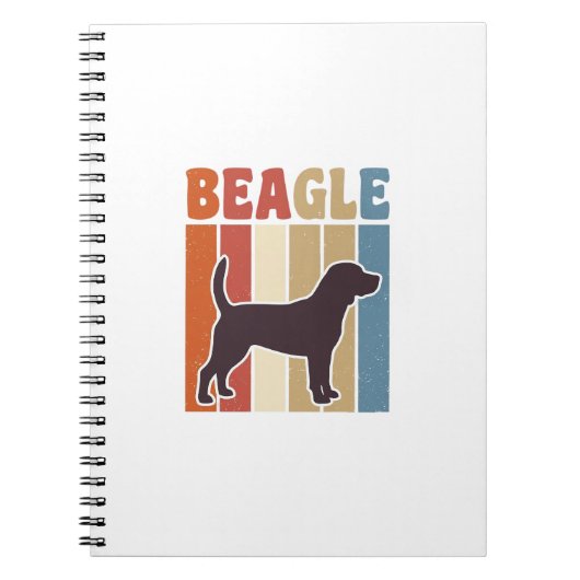 Carnet Conception vectorielle à rayures rétro de chien Be (Devant)