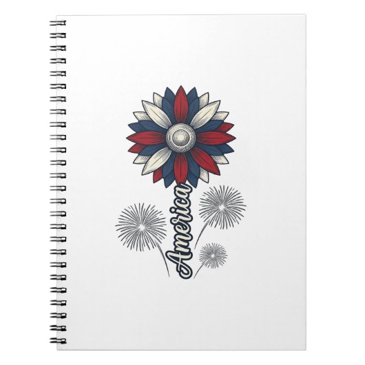 Carnet Conception vectorielle de feux d'artifice de fleur (Devant)