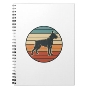Carnet Conception vectorielle de gravure de chien Boxer a