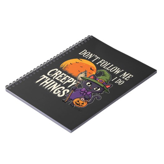 Carnet Conceptions de chat de sorcière d'Halloween de cho (Côté gauche)