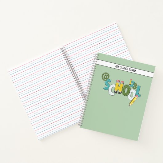 Carnet Concevez votre propre nom École Pratique verte (Intérieur)