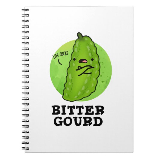 Carnet Concombre Amer Pun de Légume Drôle (Devant)