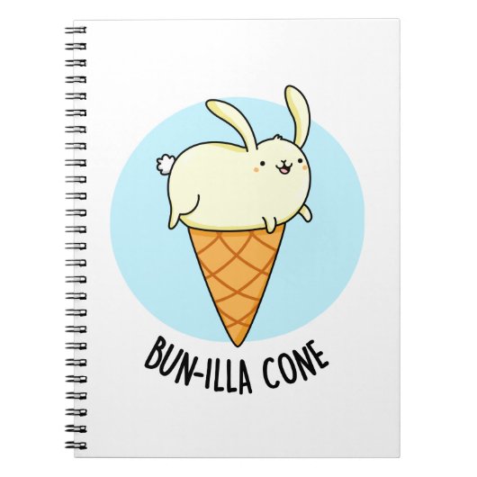 Carnet Cône Bunnilla Funny Bunny Glace Vanille Pun (Devant)