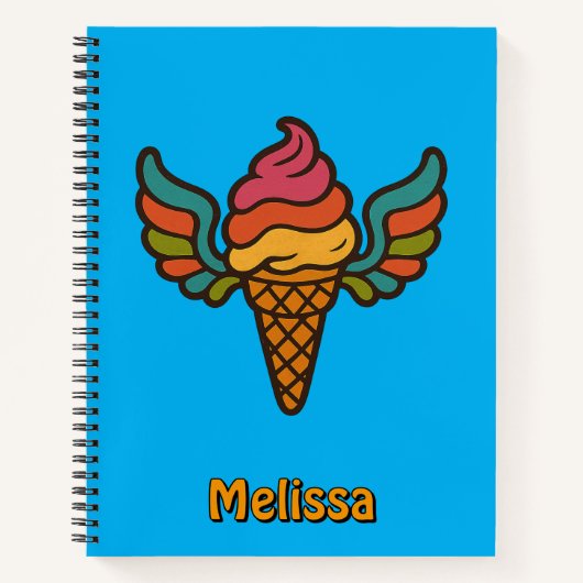 Carnet Cône De Crème De Glace Psychédélique Rétro Avec Ai (Devant)