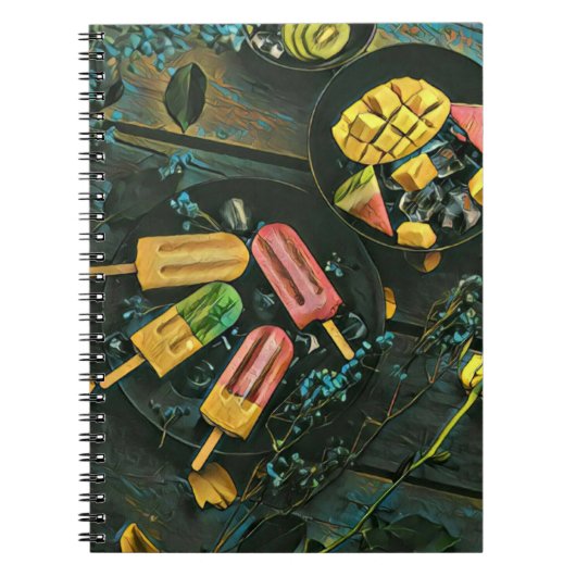 Carnet cône de crème glacée colorée (Devant)