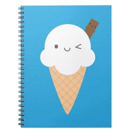 Carnet Cone de crème glacée Kawaii (Devant)