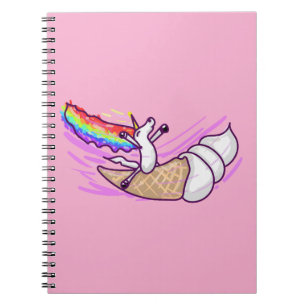 Carnet Cône de glace à la licorne arc-en-ciel