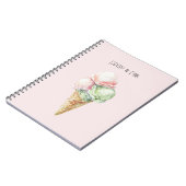 Carnet Cône de glace à la menthe rose (Côté gauche)