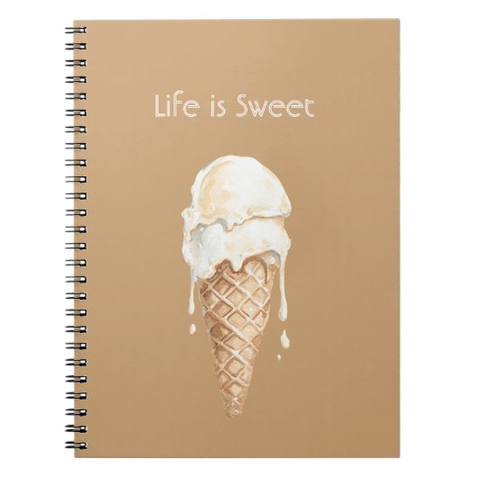 Carnet Cône de glace à la noix de coco et vanille (Devant)