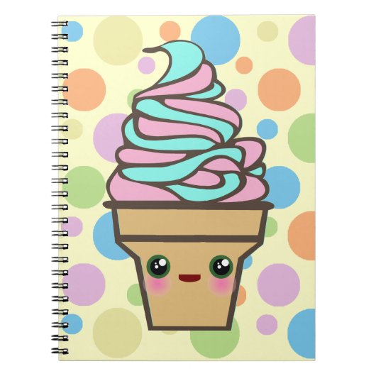 Carnet Cône de glace Rave Kawaii (Devant)