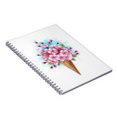 Carnet Cône rose Sakura crème glacée gaufre (Côté Droit)