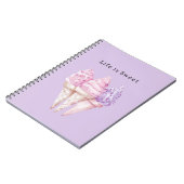 Carnet Cônes de glace rose violet (Côté gauche)