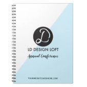 Carnet Conférences Moderne Blue Diagonal Custom logo (Devant)