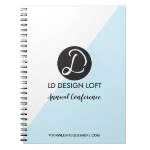 Carnet Conférences Moderne Blue Diagonal Custom logo