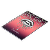 Carnet Confétée à huile brillante rouge, Déchets métalliq (Côté gauche)