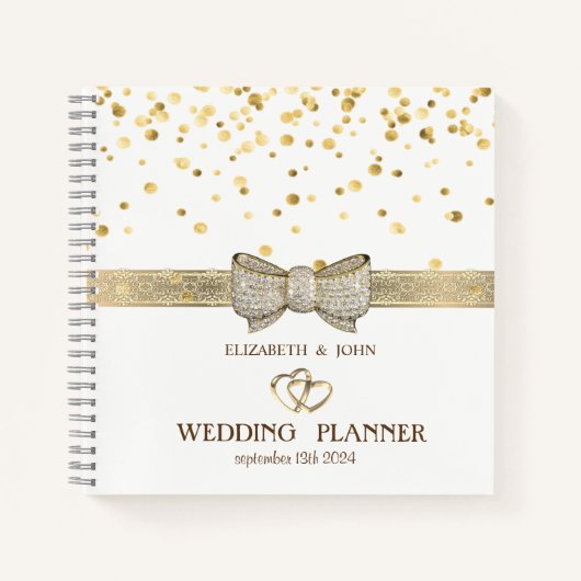Carnet Confetti, Bow, Coeurs Planificateur nuptial person (Devant)