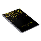Carnet Confetti noir et or personnalisé (Côté Droit)
